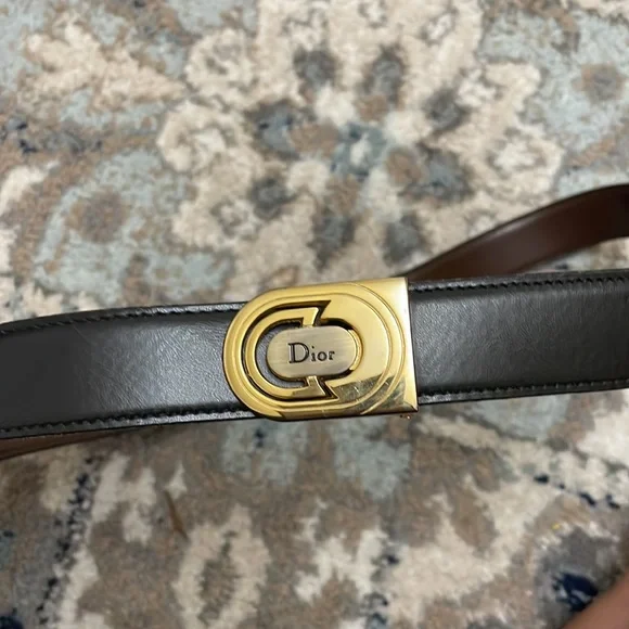 Dior | Accessories | Dior Womens Black Leather With Gold  display picture 3